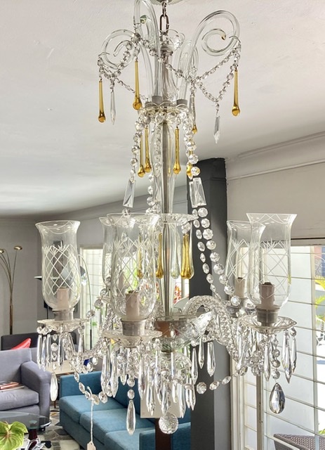 Araña de cristal con detalles amarillos - Ventas de Milagros